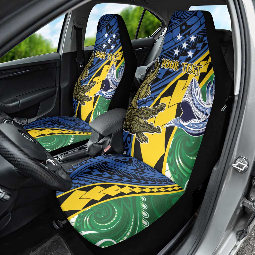 Personalised Crocodile and Shark Solomon Islands Car Seat Cover Polynesian Tribal Tattoo LT9 - Polynesian Pride