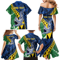 Personalised Crocodile and Shark Solomon Islands Family Matching Mermaid Dress and Hawaiian Shirt Polynesian Tribal Tattoo LT9 - Polynesian Pride
