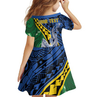 Personalised Crocodile and Shark Solomon Islands Family Matching Off The Shoulder Long Sleeve Dress and Hawaiian Shirt Polynesian Tribal Tattoo LT9 - Polynesian Pride