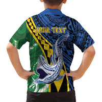 Personalised Crocodile and Shark Solomon Islands Family Matching Off Shoulder Maxi Dress and Hawaiian Shirt Polynesian Tribal Tattoo LT9 - Polynesian Pride