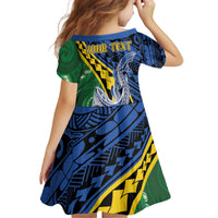 Personalised Crocodile and Shark Solomon Islands Family Matching Off Shoulder Short Dress and Hawaiian Shirt Polynesian Tribal Tattoo LT9 - Polynesian Pride