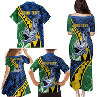 Personalised Crocodile and Shark Solomon Islands Family Matching Puletasi and Hawaiian Shirt Polynesian Tribal Tattoo LT9 - Polynesian Pride