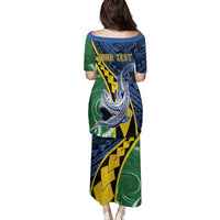 Personalised Crocodile and Shark Solomon Islands Family Matching Puletasi and Hawaiian Shirt Polynesian Tribal Tattoo LT9 - Polynesian Pride