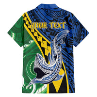 Personalised Crocodile and Shark Solomon Islands Family Matching Short Sleeve Bodycon Dress and Hawaiian Shirt Polynesian Tribal Tattoo LT9 - Polynesian Pride