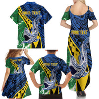 Personalised Crocodile and Shark Solomon Islands Family Matching Summer Maxi Dress and Hawaiian Shirt Polynesian Tribal Tattoo LT9 - Polynesian Pride