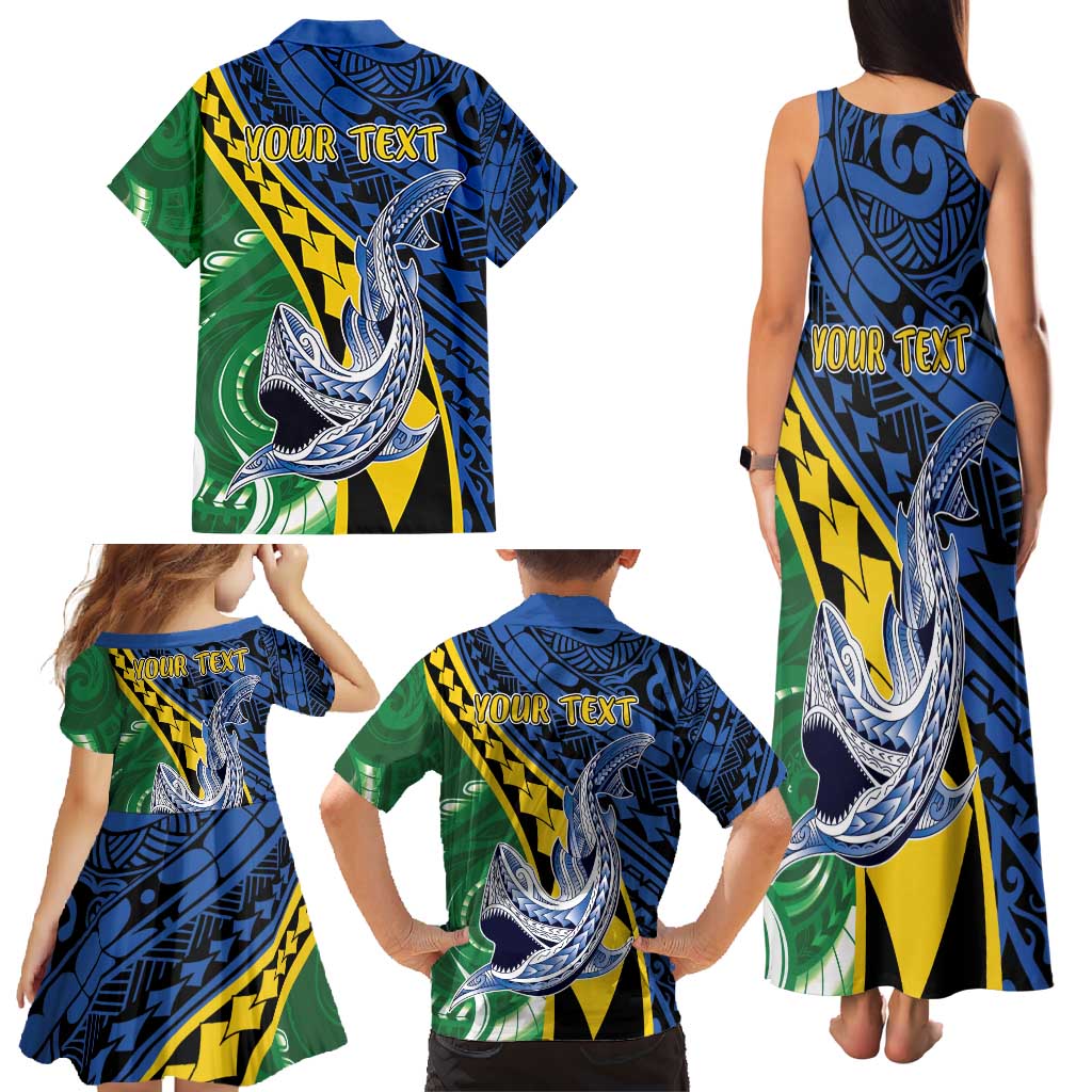 Personalised Crocodile and Shark Solomon Islands Family Matching Tank Maxi Dress and Hawaiian Shirt Polynesian Tribal Tattoo LT9 - Polynesian Pride