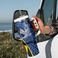 Personalised Crocodile and Shark Solomon Islands Tumbler With Handle Polynesian Tribal Tattoo