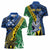 Personalised Crocodile and Shark Solomon Islands Women Polo Shirt Polynesian Tribal Tattoo