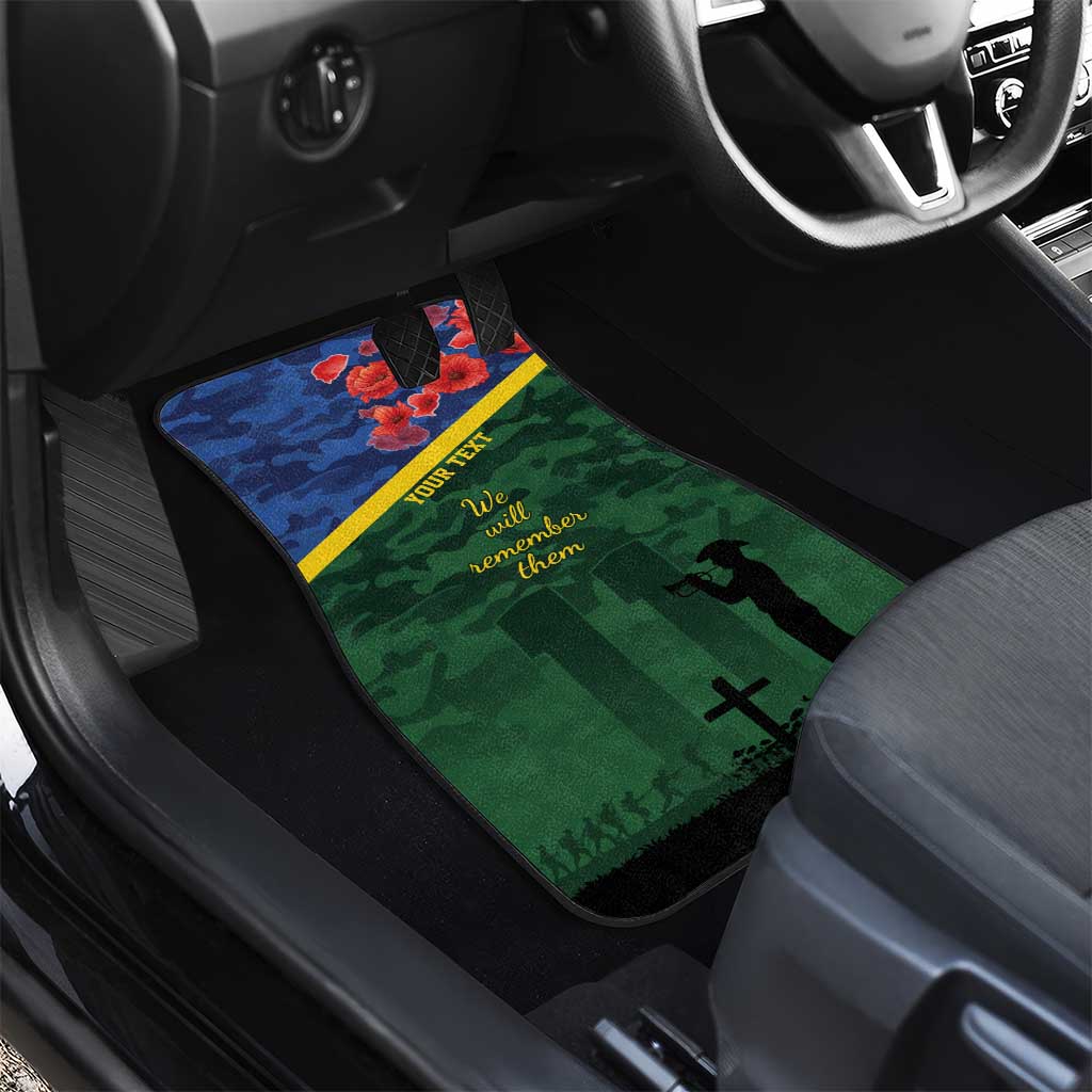 Personalised Solomon Islands Remembrance Day Car Mats We Will Remember Them with Camouflage Style