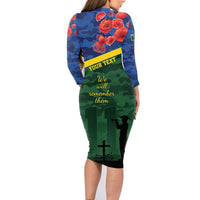 Personalised Solomon Islands Remembrance Day Family Matching Long Sleeve Bodycon Dress and Hawaiian Shirt We Will Remember Them with Camouflage Style LT9 - Polynesian Pride