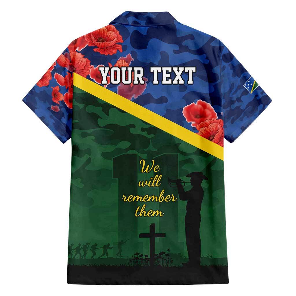Personalised Solomon Islands Remembrance Day Family Matching Summer Maxi Dress and Hawaiian Shirt We Will Remember Them with Camouflage Style