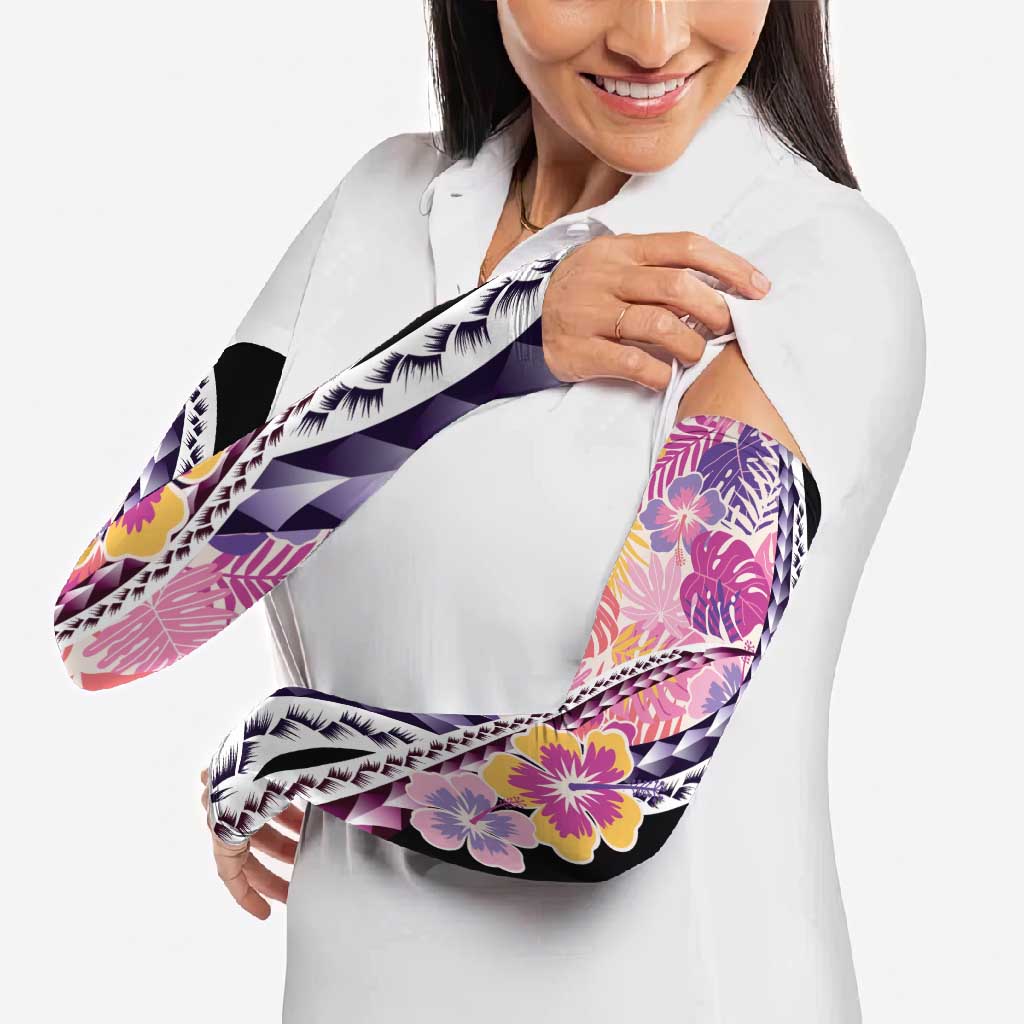 Aloha Vintage Hibiscus Lei Seamless Pattern Arm Sleeves - Polynesian Pride