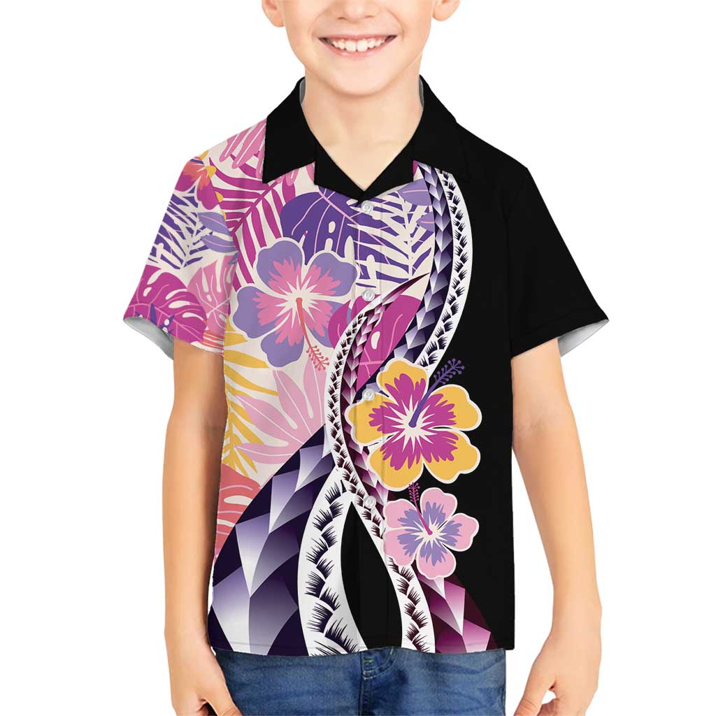 Aloha Vintage Hibiscus Lei Seamless Pattern Family Matching Summer Maxi Dress and Hawaiian Shirt - Polynesian Pride