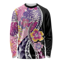 Aloha Vintage Hibiscus Lei Seamless Pattern Long Sleeve Shirt - Polynesian Pride