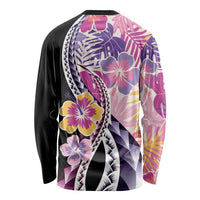 Aloha Vintage Hibiscus Lei Seamless Pattern Long Sleeve Shirt - Polynesian Pride