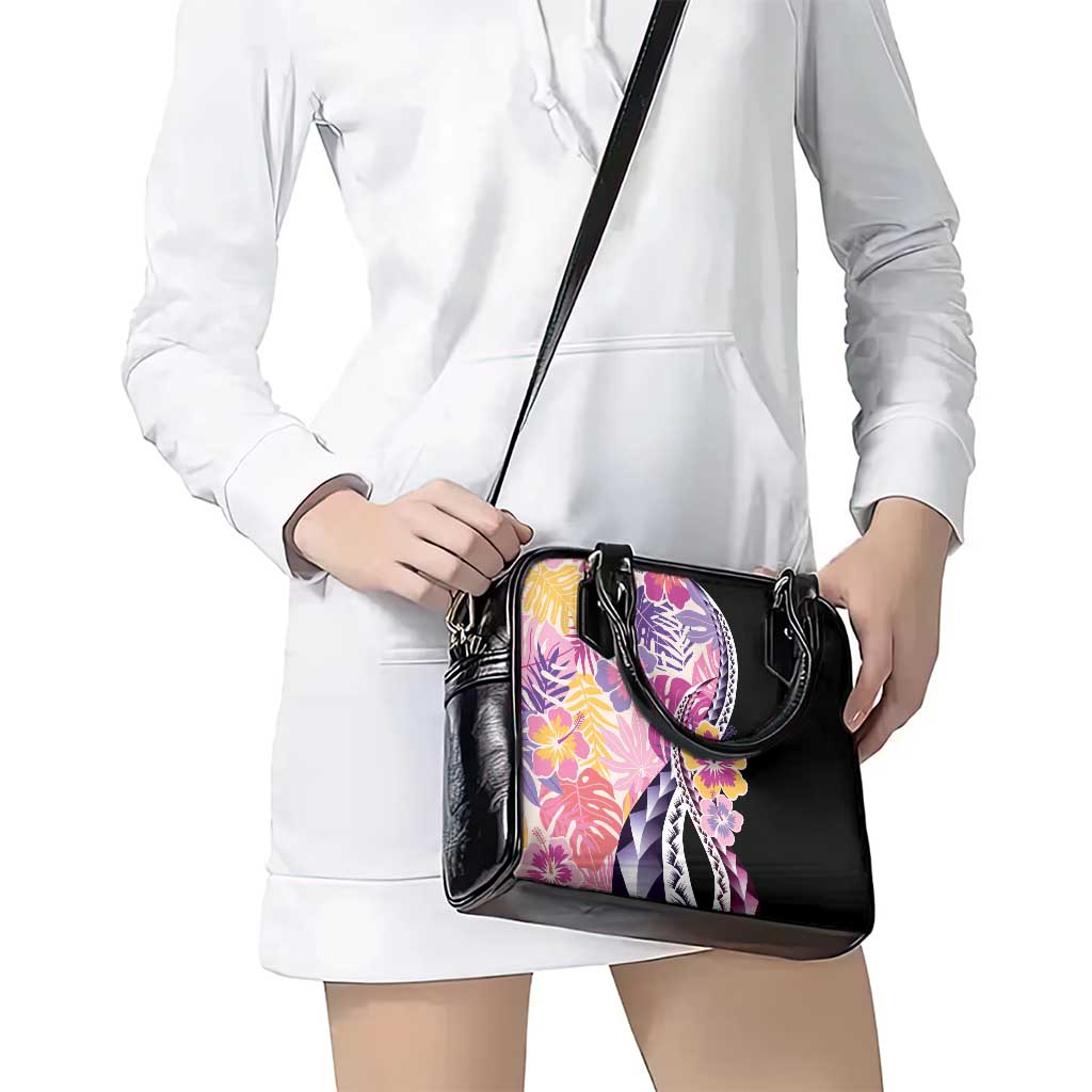 Aloha Vintage Hibiscus Lei Seamless Pattern Shoulder Handbag - Polynesian Pride