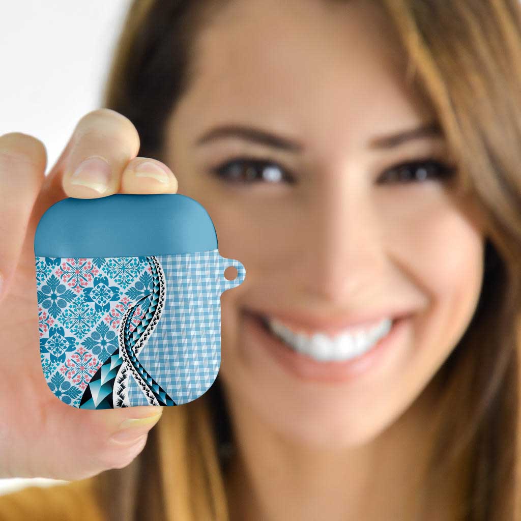 Aloha Vintage Palaka Floral Hawaiian Quilt AirPods Case Uliuli Motif - Polynesian Pride