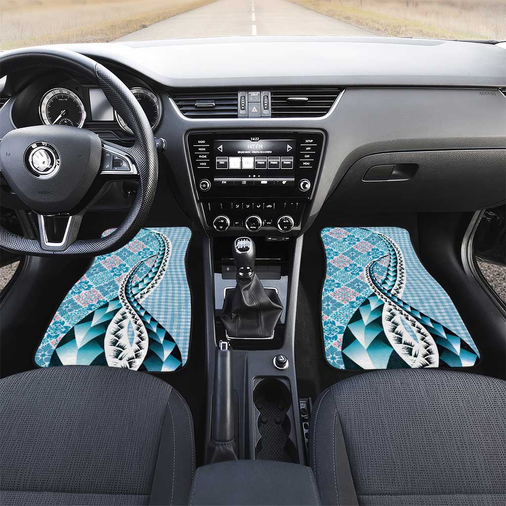 Aloha Vintage Palaka Floral Hawaiian Quilt Car Mats Uliuli Motif - Polynesian Pride