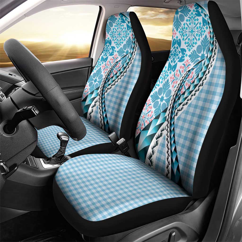 Aloha Vintage Palaka Floral Hawaiian Quilt Car Seat Cover Uliuli Motif - Polynesian Pride