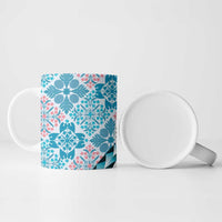 Aloha Vintage Palaka Floral Hawaiian Quilt Ceramic Mug Uliuli Motif - Polynesian Pride