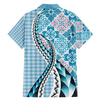 Aloha Vintage Palaka Floral Hawaiian Quilt Family Matching Tank Maxi Dress and Hawaiian Shirt Uliuli Motif LT9 - Polynesian Pride