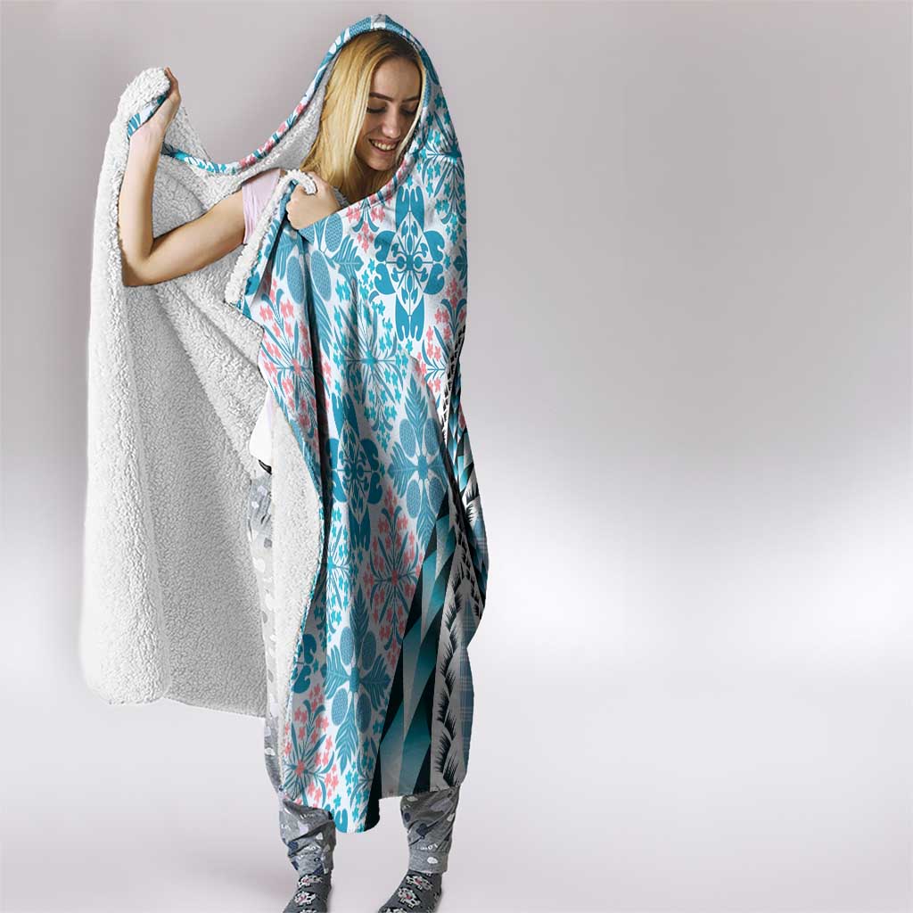 Aloha Vintage Palaka Floral Hawaiian Quilt Hooded Blanket Uliuli Motif - Polynesian Pride