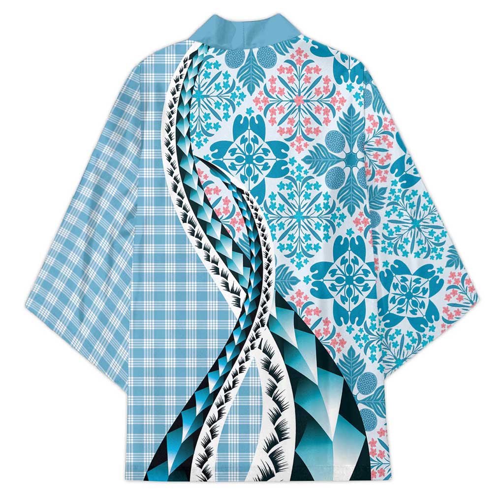 Aloha Vintage Palaka Floral Hawaiian Quilt Kimono Uliuli Motif LT9 - Polynesian Pride