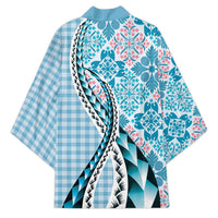 Aloha Vintage Palaka Floral Hawaiian Quilt Kimono Uliuli Motif LT9 - Polynesian Pride