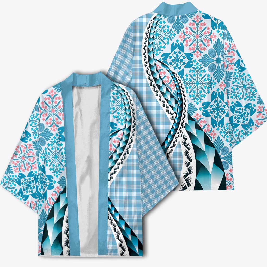 Aloha Vintage Palaka Floral Hawaiian Quilt Kimono Uliuli Motif LT9 - Polynesian Pride