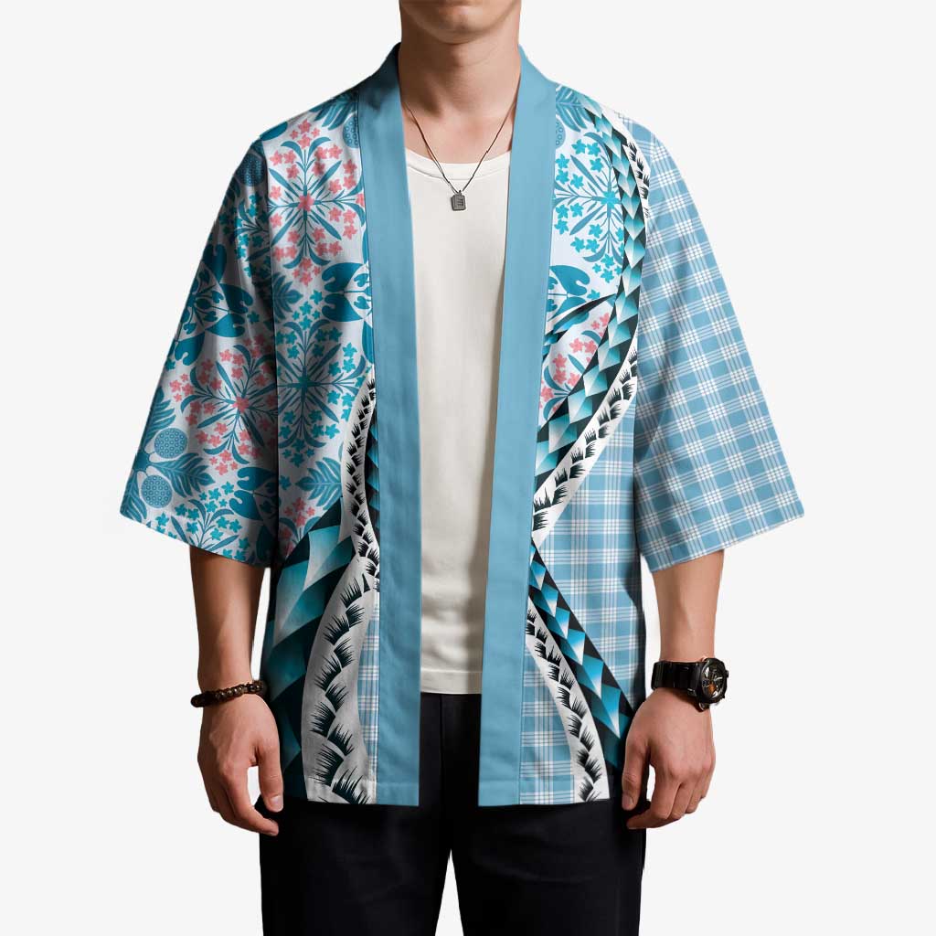 Aloha Vintage Palaka Floral Hawaiian Quilt Kimono Uliuli Motif LT9 - Polynesian Pride