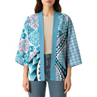 Aloha Vintage Palaka Floral Hawaiian Quilt Kimono Uliuli Motif LT9 - Polynesian Pride