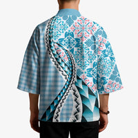 Aloha Vintage Palaka Floral Hawaiian Quilt Kimono Uliuli Motif LT9 - Polynesian Pride