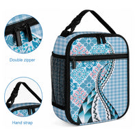 Aloha Vintage Palaka Floral Hawaiian Quilt Lunch Bag Uliuli Motif LT9 - Polynesian Pride