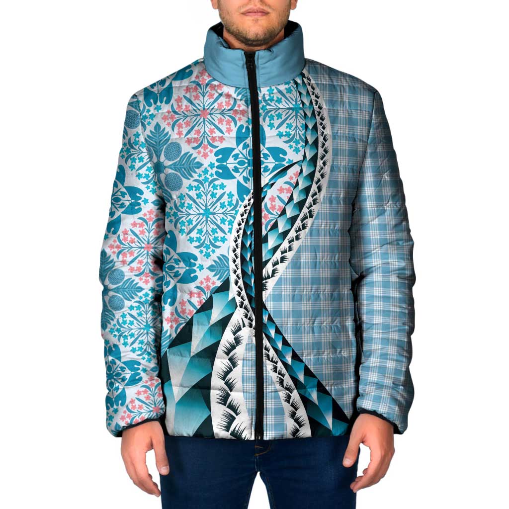 Aloha Vintage Palaka Floral Hawaiian Quilt Padded Jacket Uliuli Motif - Polynesian Pride