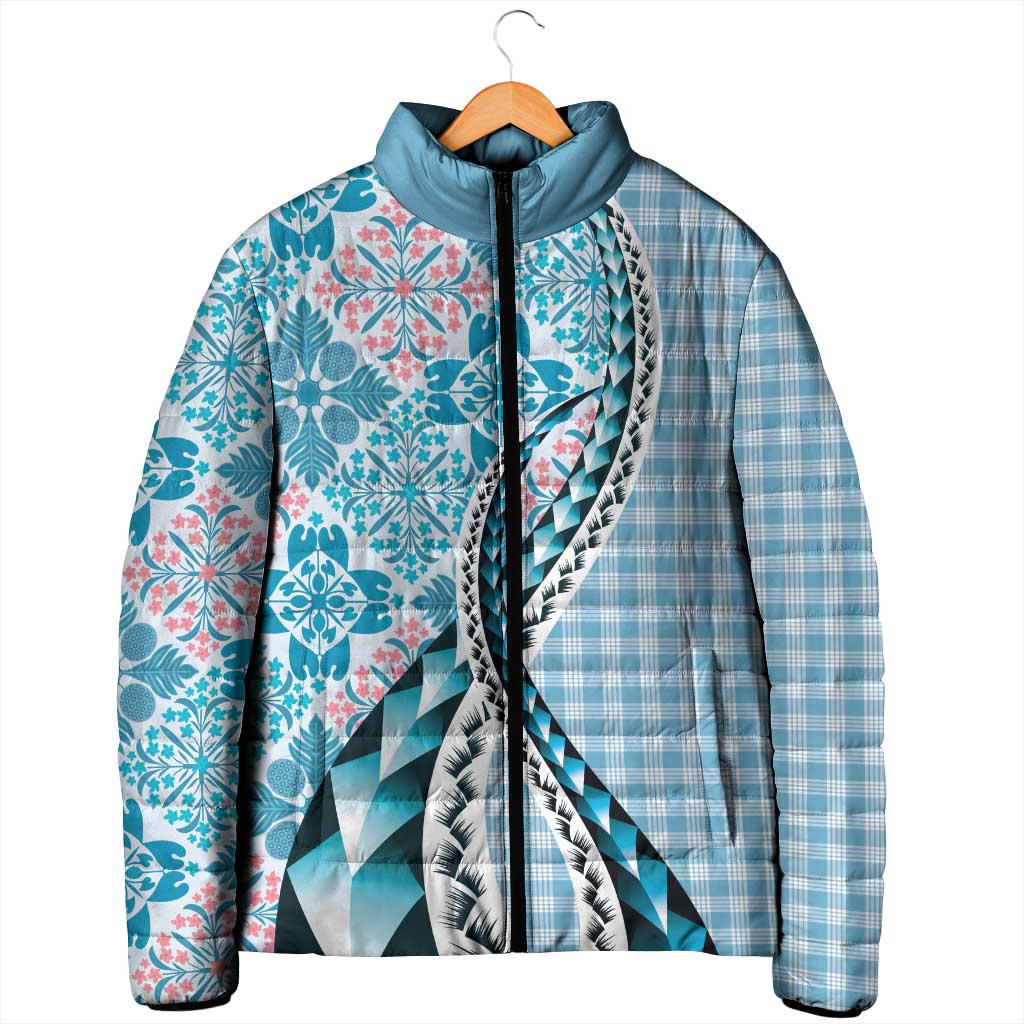 Aloha Vintage Palaka Floral Hawaiian Quilt Padded Jacket Uliuli Motif - Polynesian Pride