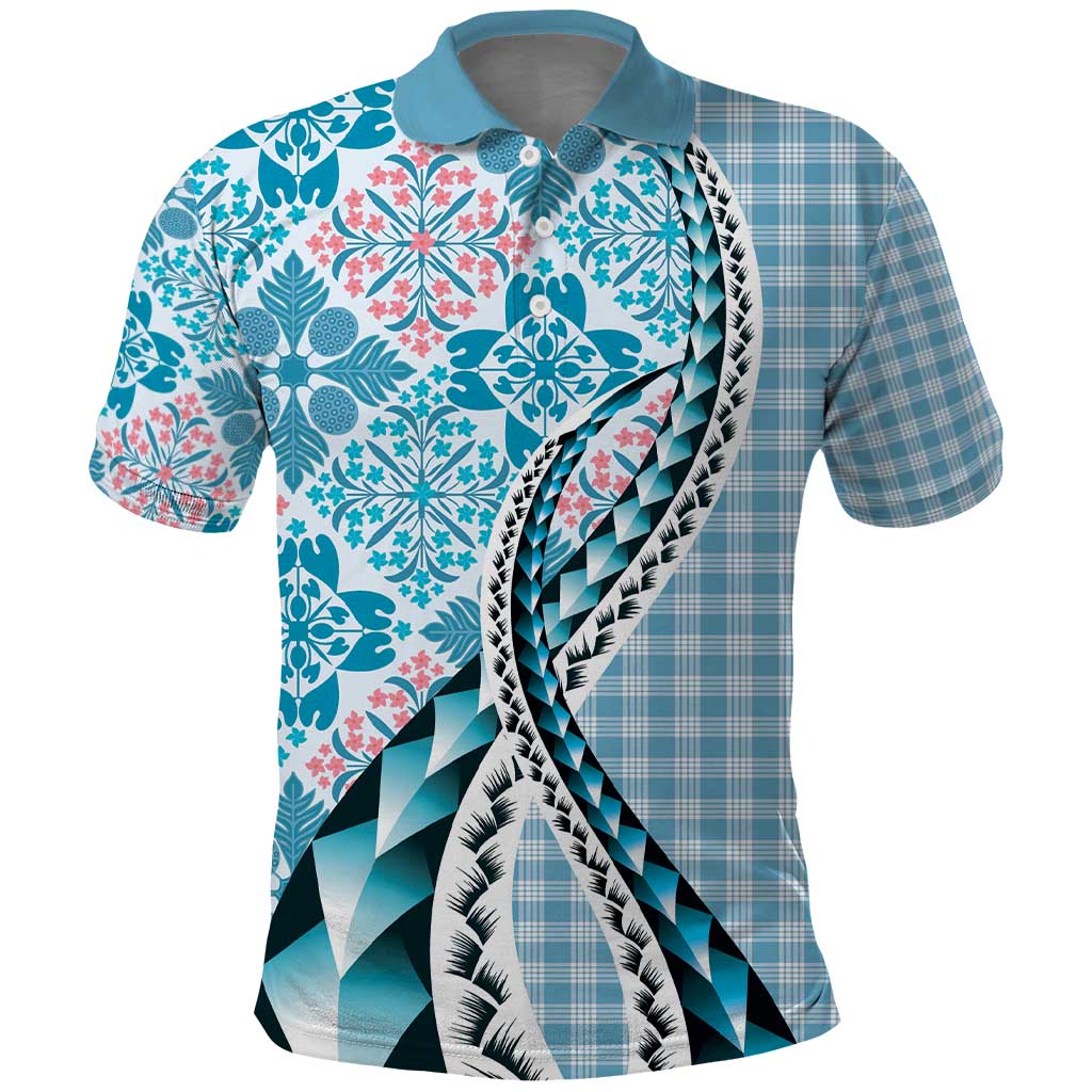 Aloha Vintage Palaka Floral Hawaiian Quilt Polo Shirt Uliuli Motif - Polynesian Pride