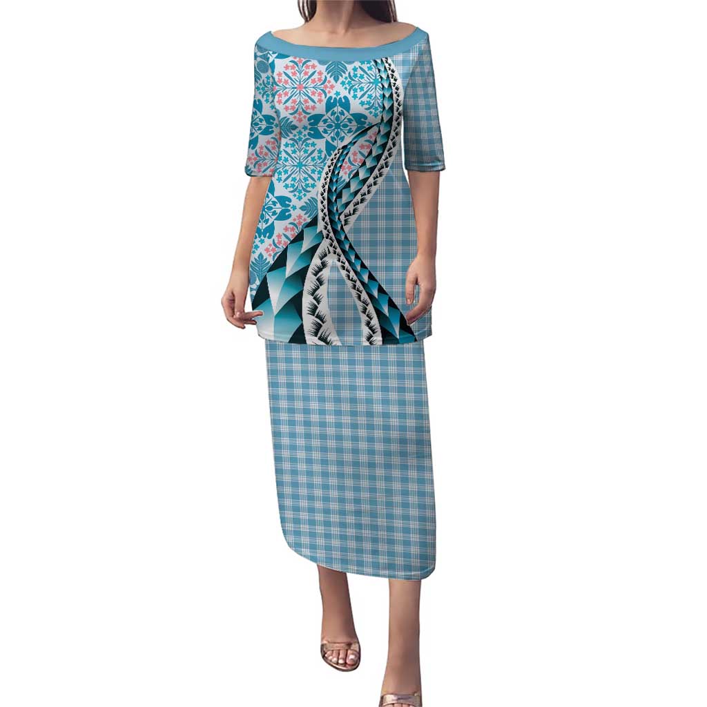 Aloha Vintage Palaka Floral Hawaiian Quilt Puletasi Uliuli Motif - Polynesian Pride