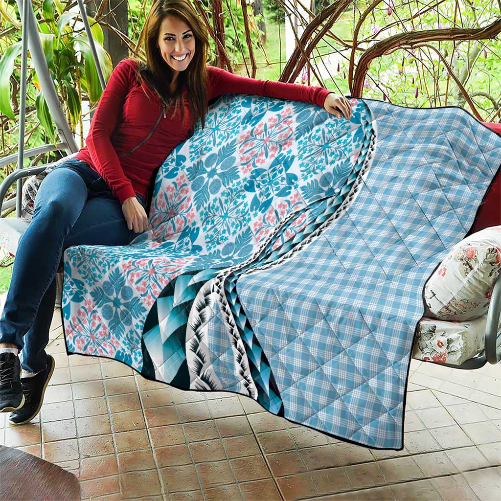 Aloha Vintage Palaka Floral Hawaiian Quilt Quilt Uliuli Motif - Polynesian Pride