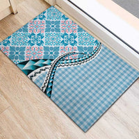 Aloha Vintage Palaka Floral Hawaiian Quilt Rubber Doormat Uliuli Motif - Polynesian Pride