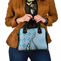 Aloha Vintage Palaka Floral Hawaiian Quilt Shoulder Handbag Uliuli Motif - Polynesian Pride