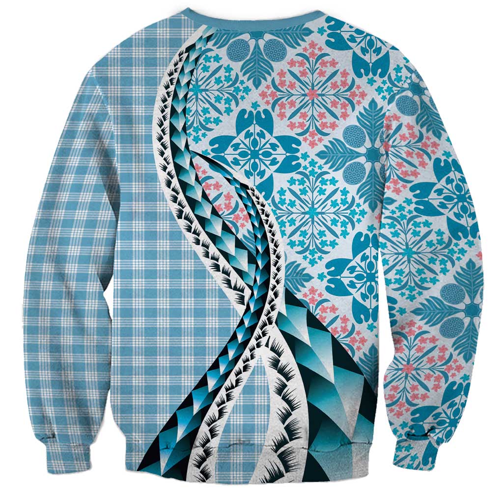 Aloha Vintage Palaka Floral Hawaiian Quilt Sweatshirt Uliuli Motif - Polynesian Pride