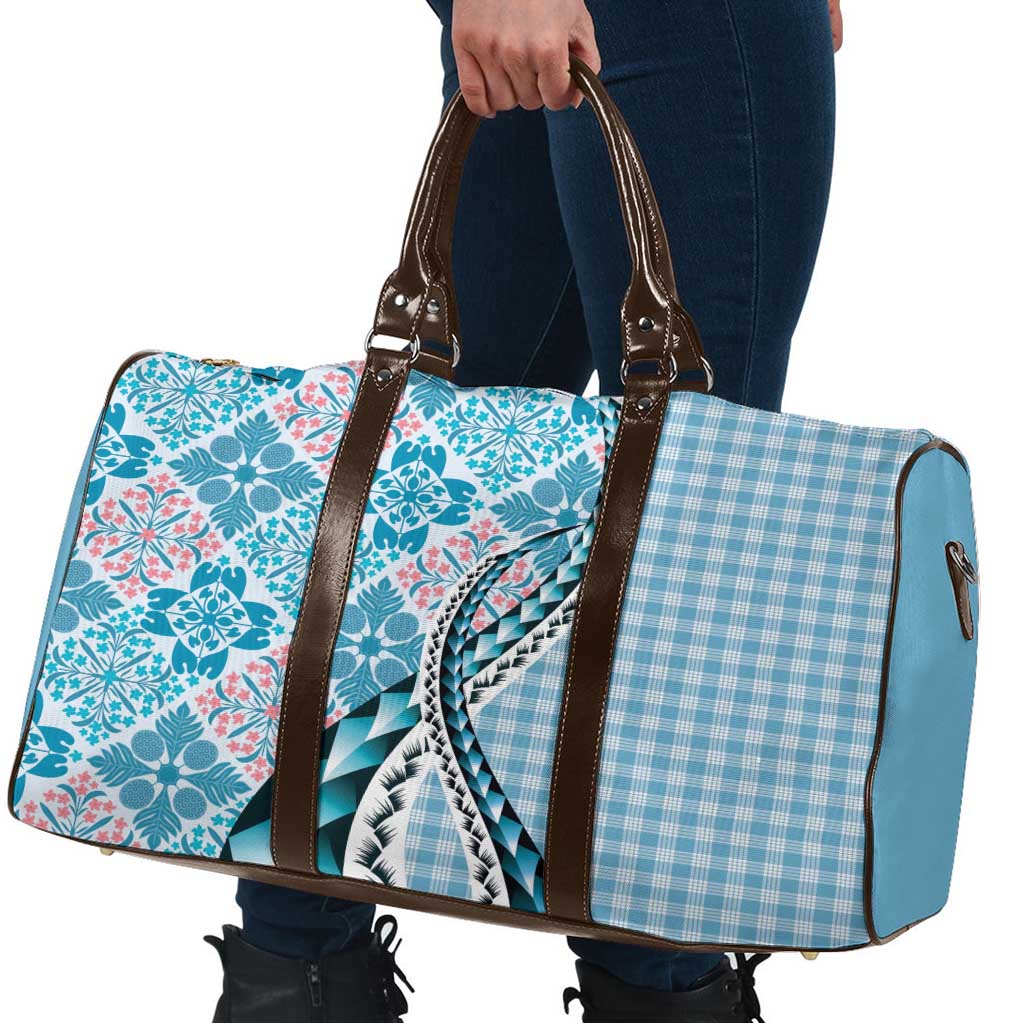 Aloha Vintage Palaka Floral Hawaiian Quilt Travel Bag Uliuli Motif - Polynesian Pride