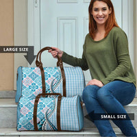 Aloha Vintage Palaka Floral Hawaiian Quilt Travel Bag Uliuli Motif - Polynesian Pride