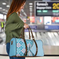 Aloha Vintage Palaka Floral Hawaiian Quilt Travel Bag Uliuli Motif - Polynesian Pride