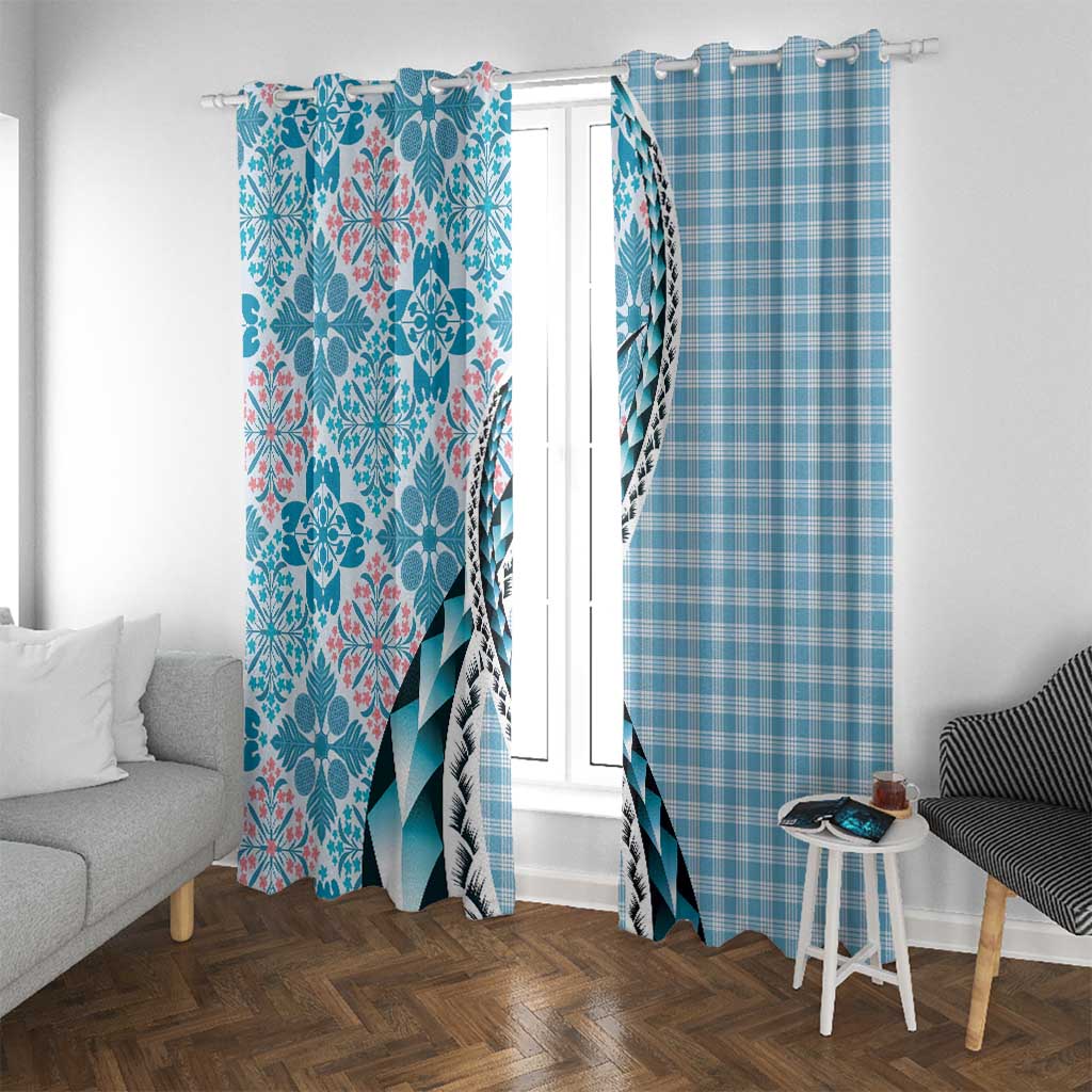 Aloha Vintage Palaka Floral Hawaiian Quilt Window Curtain Uliuli Motif - Polynesian Pride