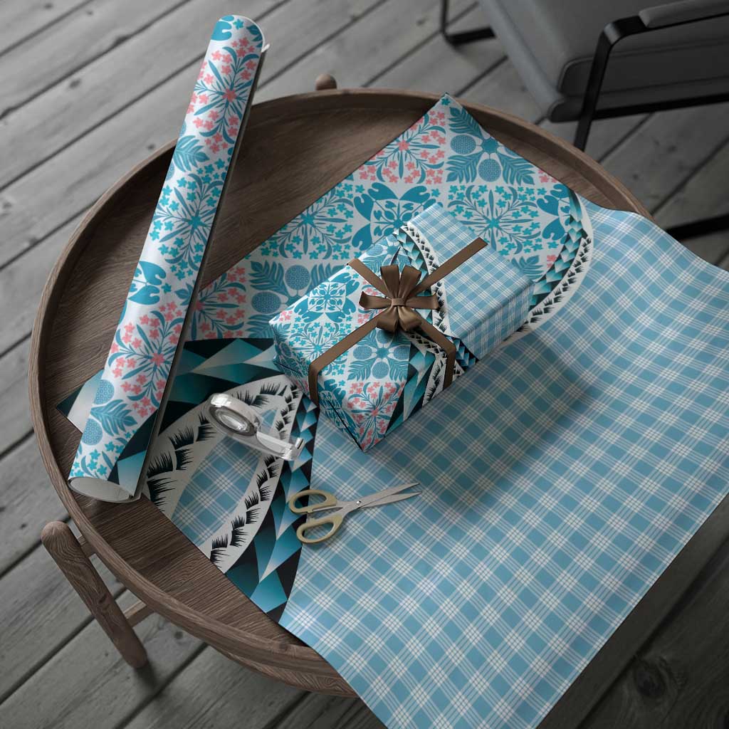 Aloha Vintage Palaka Floral Hawaiian Quilt Wrapping Paper Uliuli Motif - Polynesian Pride