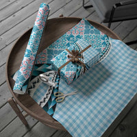 Aloha Vintage Palaka Floral Hawaiian Quilt Wrapping Paper Uliuli Motif - Polynesian Pride