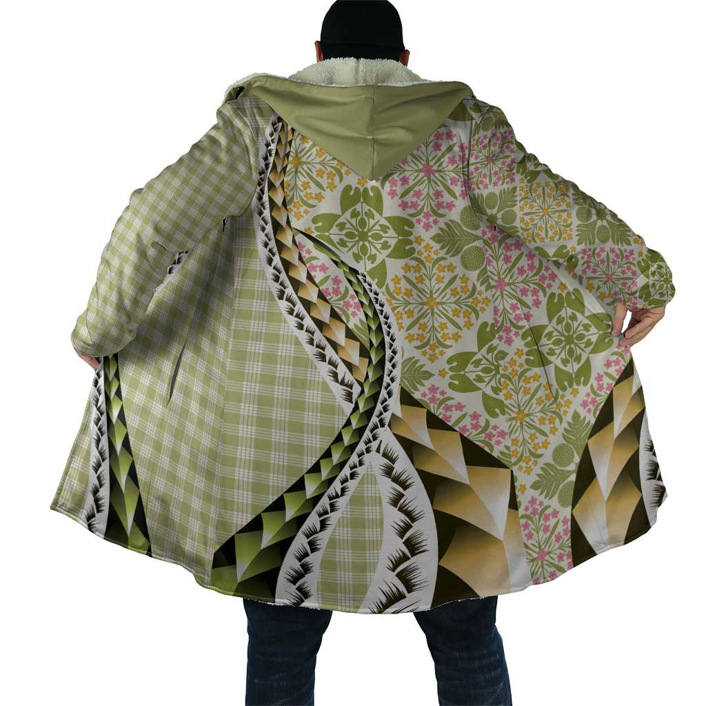 Aloha Vintage Palaka Floral Hawaiian Quilt Cloak Omaomao Motif - Polynesian Pride