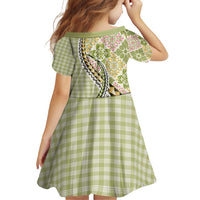 Aloha Vintage Palaka Floral Hawaiian Quilt Family Matching Off Shoulder Short Dress and Hawaiian Shirt Omaomao Motif LT9 - Polynesian Pride