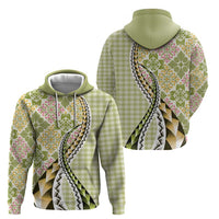 Aloha Vintage Palaka Floral Hawaiian Quilt Hoodie Omaomao Motif - Polynesian Pride